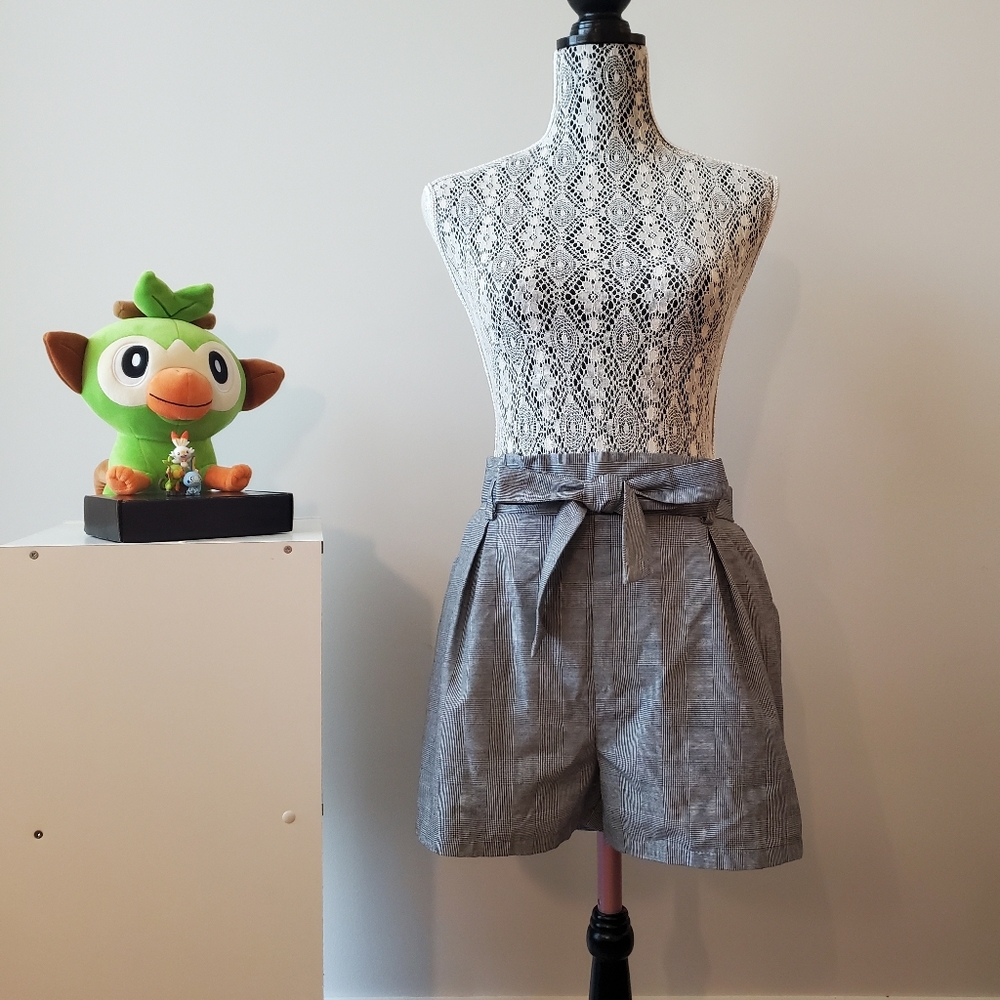 Checkered Paper Bag Shorts